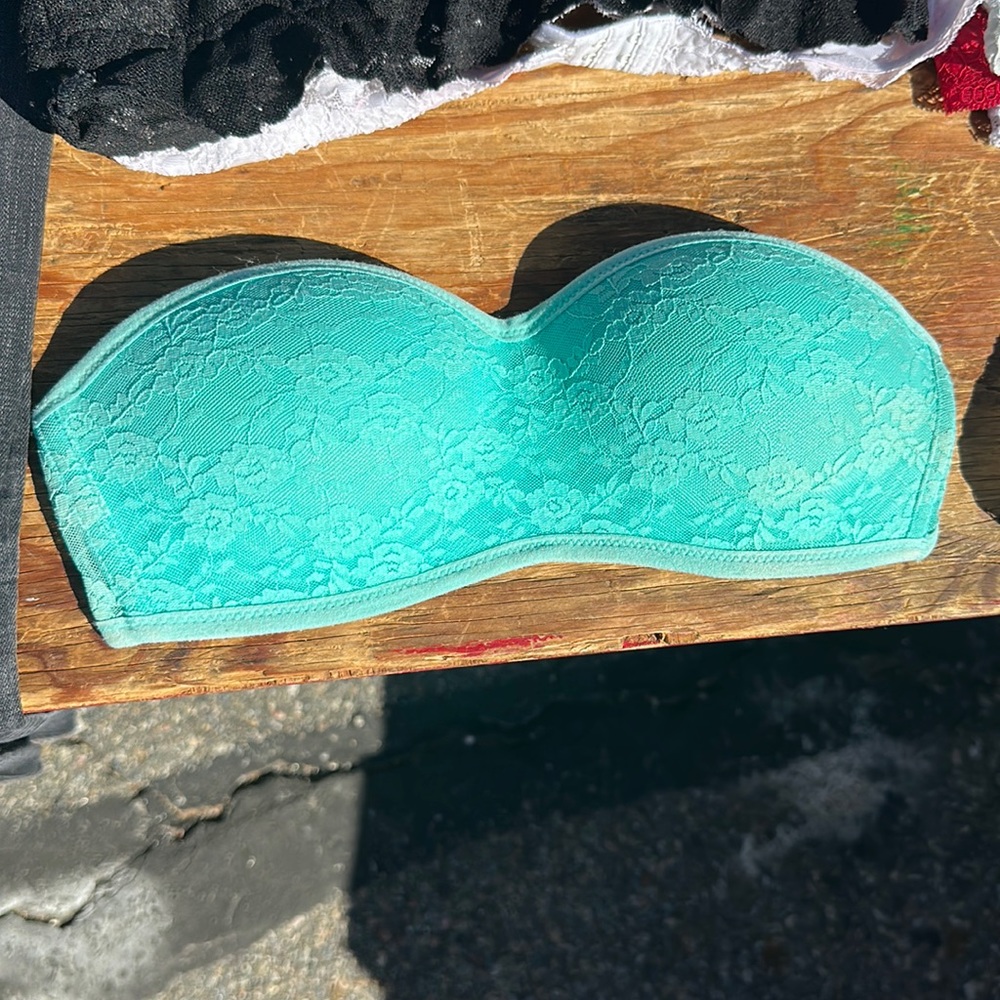 Pink - Strapless Bra Teal and Pink Size - XS